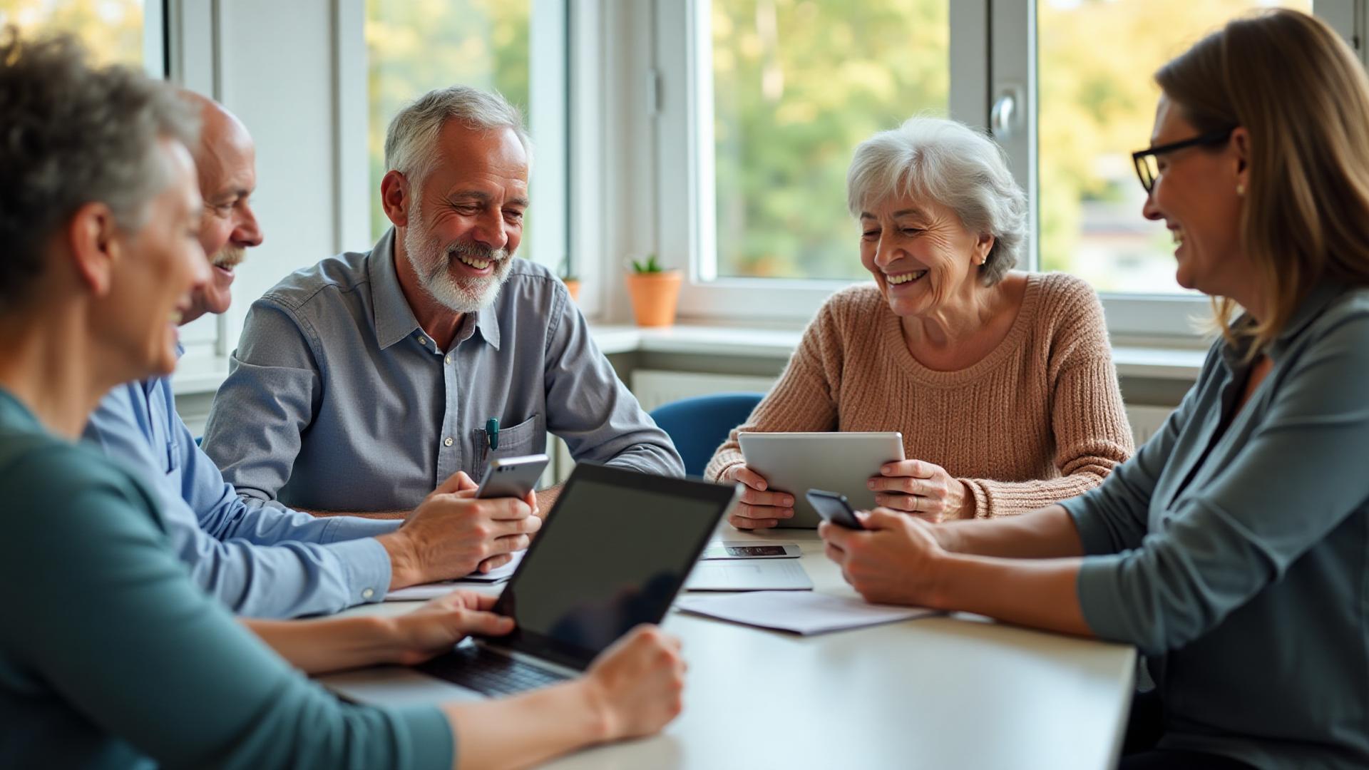 Seniors learning technology together